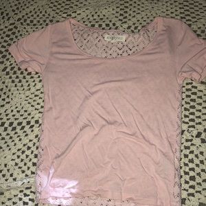 Light Pink Patterned Back Bodycon Crop Top